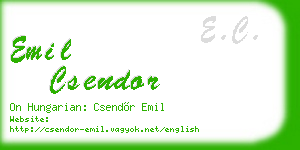 emil csendor business card